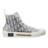 DIOR B23 HIGH-TOP SNEAKER WHITE AND BLACK DIOR OBLIQUE CANVAS – I088